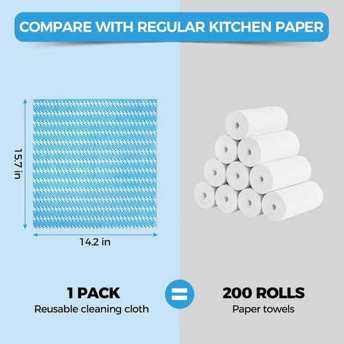 Miniatura 5 de Handi Wipes - Paños reutilizables, desechables, toallas de limpieza secas, toallitas de cocina reutilizables, paños de secado rápido, multiusos