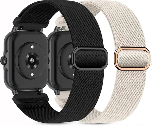 Miniatura 14 de Paquete de 2 correas elásticas de nailon compatibles con Amazfit Active 2/Active 3 Premium/Active, correas deportivas de repuesto suaves de 0.787