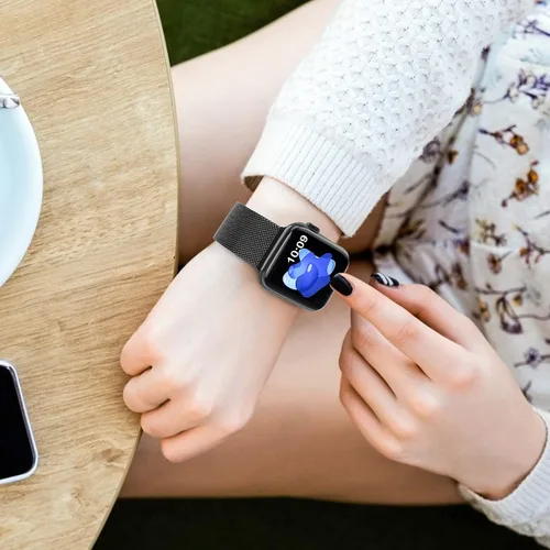 Miniatura 5 de Sunnywoo Correa de metal de acero inoxidable compatible con correas de Apple Watch de 1.496 in, 1.575 in, 1.614 in, 1.654 in, 1.732 in, 1.772 in