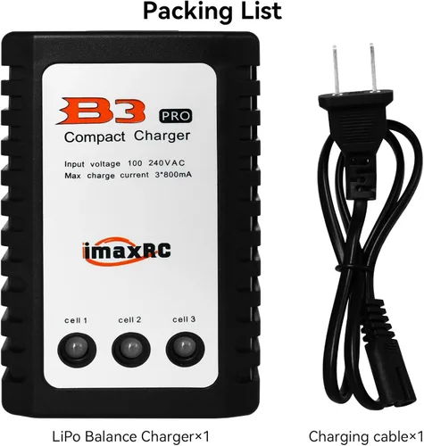 Miniatura 8 de B3 Cargador de Batería Lipo - 2S 3S RC Cargadores de Equilibrio AC 7.4-11.1V 10W con Enchufe XH3P XH4P para Baterías de Coche RC Drone Barco Avión