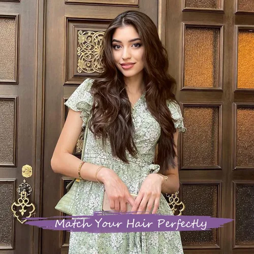 Miniatura 3 de Extensiones de cabello humano con cinta, 20 unidades, 22 pulgadas, 1.76 oz, extensiones de cabello humano Remy con cinta adhesiva, color marrón