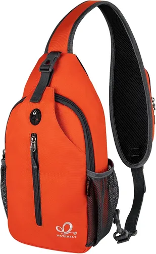 Miniatura 127 de WATERFLY Bolsa pequeña de senderismo: mochila cruzada para el pecho, mochila para hombres y mujeres con correa de hombro agradable a la piel