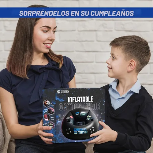Miniatura 10 de Silla de juego inflable para niños y adolescentes con portavasos y bolsillos laterales - Estas sillas de tipo «puf» de aire para juegos para niños