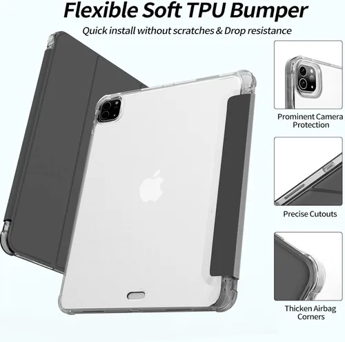 Miniatura 7 de Kenke - Funda para iPad Pro de 11 pulgadas 4ª/3ª/2ª/1ª generación 2022/2021/2020/2018 con soporte para carga de segundo lápiz con soporte