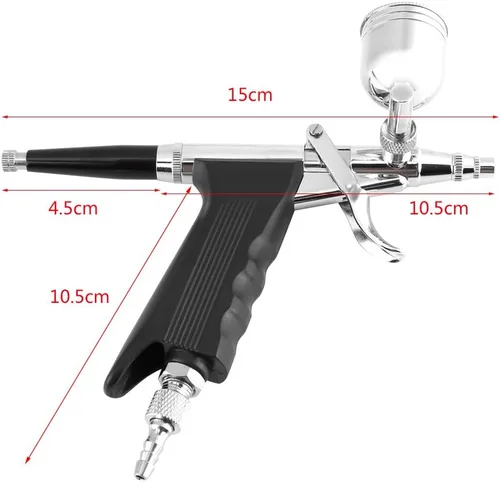 Miniatura 2 de Pistolet Aerographe - Juego de pulverizador de pintura multiusos con 2 tazas de alimentación, aerógrafo para pintura artística