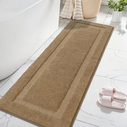Miniatura 44 de SHACOS Alfombras de baño súper suaves y esponjosas de 24"x36" antideslizantes, lavables, alfombras de baño absorbentes, alfombras para suelo de Gris
