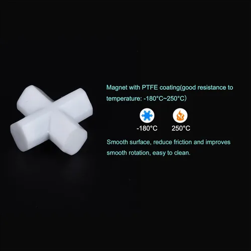 Miniatura 3 de MECCANIXITY Agitador magnético mezclador barra de agitación 20 mm (0.79 ") forma de cruz PTFE recubrimiento imán blanco para laboratorio 3 piezas