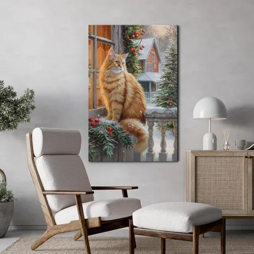 Miniatura 52 de wall26 Lienzo Impreso Arte de Pared Papá Noel Árbol de Navidad Chimenea Celebraciones y Fiestas Ilustración Decorativa Arte Moderno Escénico