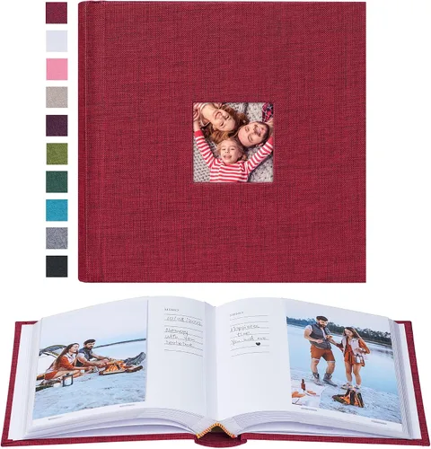 Miniatura 29 de Mublalbum Álbum de fotos de 4 x 6 pulgadas, 300 fotos, cubierta de lino con áreas de notas, libro de fotos para boda, familia, bebé y vacaciones