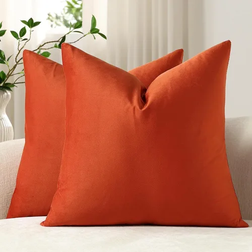 Miniatura 27 de Dezene - 2 fundas decorativas de terciopelo para almohada Hielo de vainilla