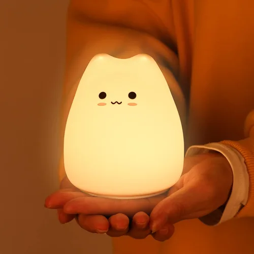 Miniatura 13 de ZKLiLi Luz nocturna para niños, linda lámpara de conejo, 16 colores+toque+luz nocturna de silicona para niños, luces nocturnas de conejo recargables