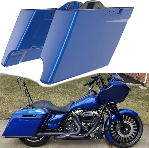 Miniatura 96 de Alforjas de motocicleta aptas para Harley Touring FLH 2014+ - Whisky ámbar, accesorios de perillas, bolsas rígidas estiradas