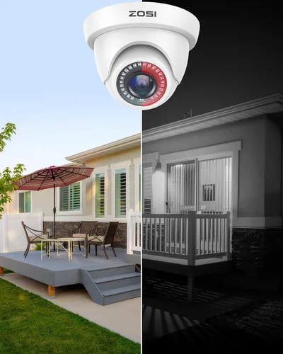 Miniatura 4 de ZOSI Paquete de 4 cámaras de seguridad 1080P de 2.0MP impermeables para interiores y exteriores de 80 pies CCTV noche de día, cámaras de vigilancia