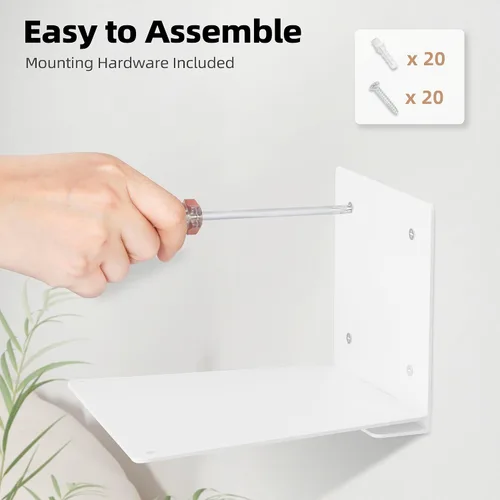Miniatura 6 de STORAGE MANIAC Estantes flotantes para colgar en la pared, estantes flotantes invisibles de acero resistente, estantes colgantes para dormitorio