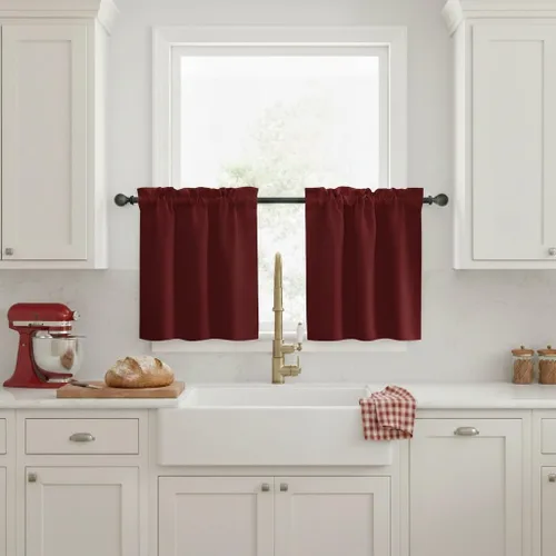 Miniatura 51 de NICETOWN Cenefas de Ventana Opacas con Aislamiento Térmico para Guardería - Paneles de Cortina con Bolsillo para Barra de Decoración del Hogar