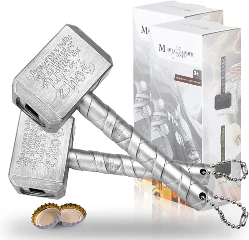 Lmaytech - Abrebotellas, para abrir botellas de cerveza, regalos para hombre, plateado, 2 por paquete