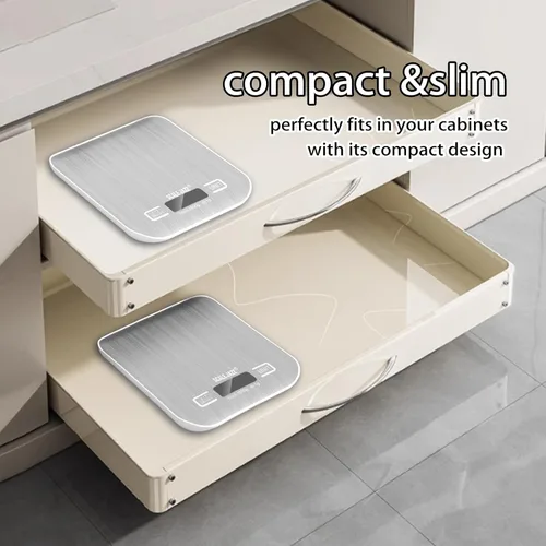 Miniatura 6 de Mini báscula digital de 22.0 lbs/22 libras, báscula de cocina, báscula de alimentos, báscula de café, 6 unidades, apagado automático, tara, acero