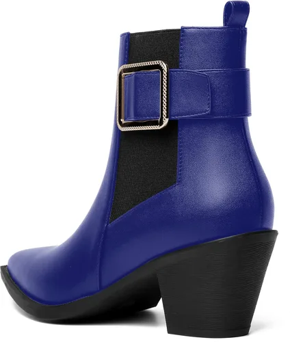 Miniatura 7 de Botas altas de tacón medio grueso con punta elástica mate para mujer, 2.5 pulgadas