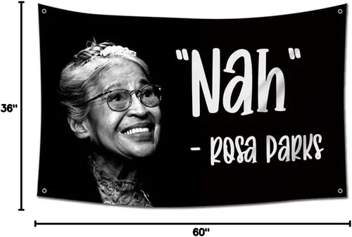 Miniatura 5 de NAH - Bandera de rosa Parks de 3 x 5 pies, divertidas banderas de meme de pared de cueva con 4 ojales de 35.4 x 59.1 in para decoración