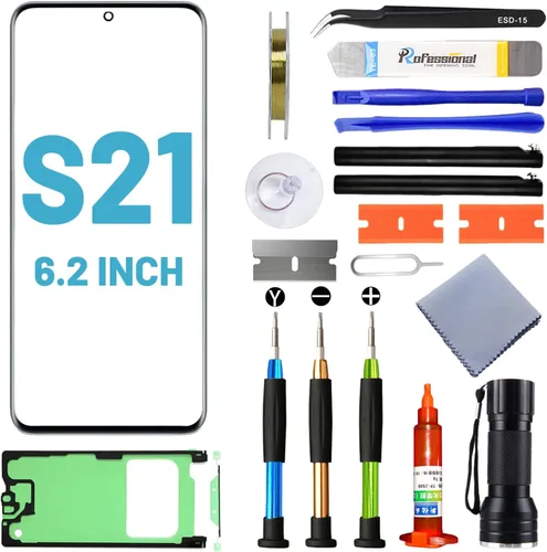 Reemplazo de pantalla para Samsung Galaxy S21, pantalla de repuesto para Galaxy S21 Series 6.2 pulgadas, kit de reparación de pantalla con adhesivo