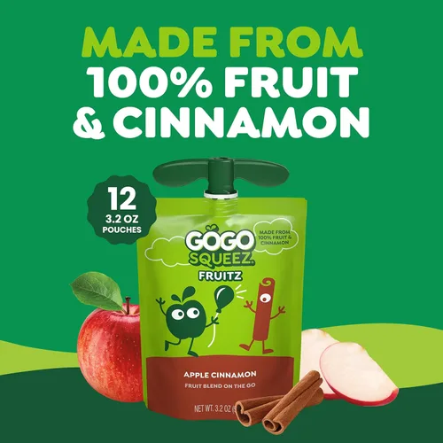 Miniatura 6 de Puré de manzana GoGo squeeZ -Applesauce On The Go, sachets de 3.2 oz, 12