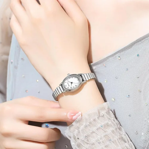 Miniatura 6 de BOFAN Relojes pequeños de oro para mujer, relojes de pulsera de cuarzo de fácil lectura con banda de expansión de acero inoxidable, resistente al