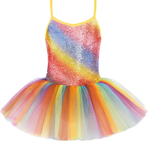 Zaclotre Leotardo de lentejuelas para niñas pequeñas, leotardos de ballet con correa brillante, vestido tutú, traje de bailarina, disfraz de baile