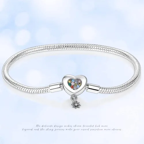 Miniatura 7 de KUNSIR Pulsera de plata de ley 925 con cierre de palma, cadena de serpiente, pulseras básicas para cualquier dije PDL, para adolescentes y mujeres