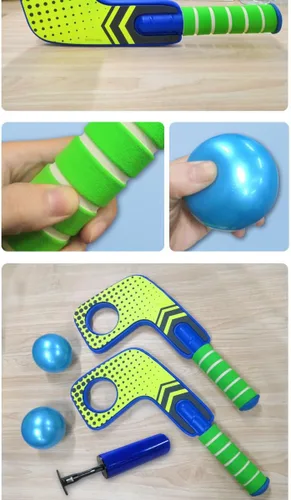Miniatura 3 de COMANSI - El juego Aqua Water incluye 1 pelota inflable + 2 paletas de hockey infladoras con aguja. Fácil y seguro de usar en exteriores e interiores