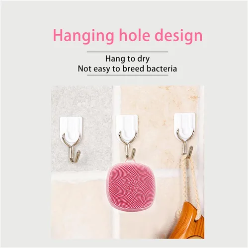 Miniatura 7 de Cepillo facial de silicona para mujeres, cepillo de limpieza facial de silicona, cepillo de lavado facial manual, impermeable, limpieza para el Rosa
