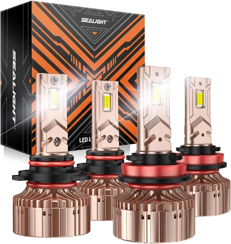 Miniatura 9 de SEALIGHT Focos H11/H8/H9 de 40000 lm, luz X6S H16, iluminación ajustable de 360°, 16 chips ultra brillantes, instalación fácil de enchufar y usar
