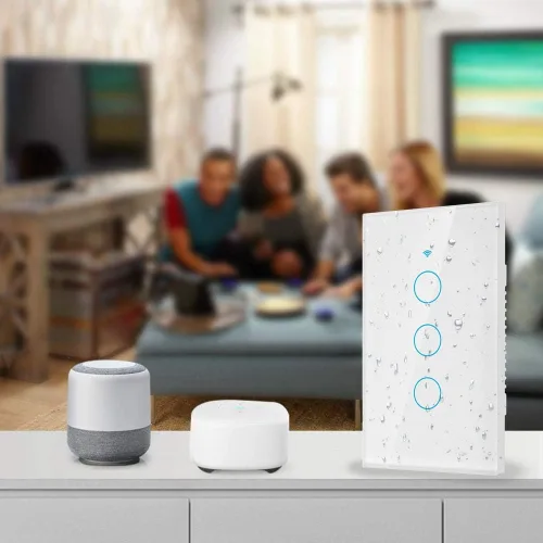 Miniatura 8 de Interruptor de pantalla táctil WiFi para el hogar Control en tiempo real Interruptor de CA de 3 vías Panel de hogar inteligente Compatible