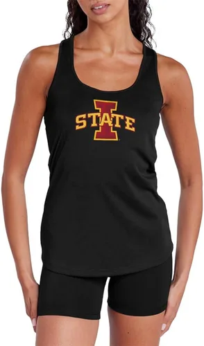 Miniatura 250 de Camiseta deportiva sin mangas oficial de NCAA Collegiate para mujer, con espalda cruzada, colección con logotipo primario