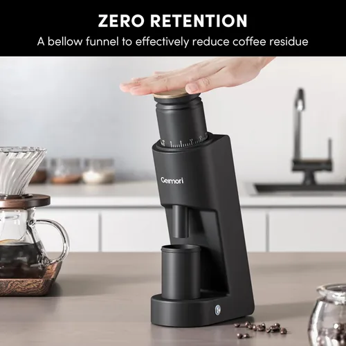 Miniatura 2 de Wirsh - Molinillo de café eléctrico de dosis única Geimori GU38 con rebabas cónicas de 6 núcleos de 1.496 pulgadas, ajuste continuo para expreso