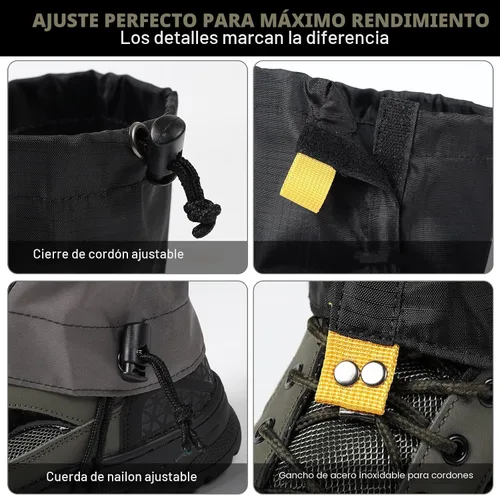 Miniatura 4 de Gators impermeables para botas y zapatos de senderismo, polainas ligeras ajustables para hombres y mujeres, polainas para senderismo, raquetas