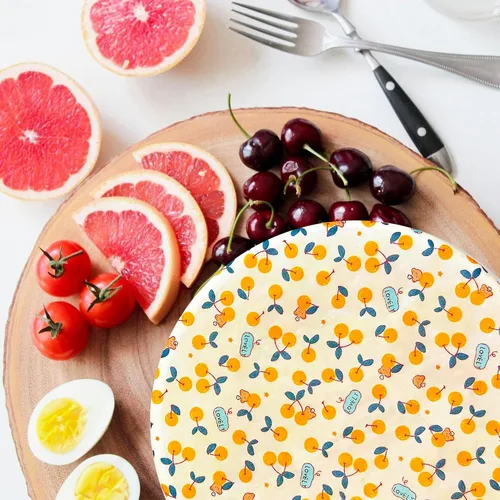 Miniatura 5 de OHIYO Fundas reutilizables para tazón de cera de abejas (2 grandes), tela elástica de algodón para pan de masa madre, tapas de tazón reutilizables