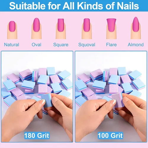 Miniatura 3 de CGBE Bloque de pulido, bloque de pulido de uñas de doble cara, esponja colorida, tiras de lijado, bloques de lima de uñas, herramientas de manicura