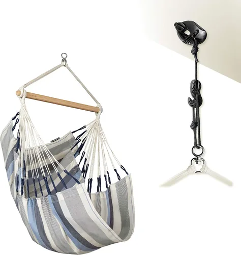 Miniatura 29 de LA SIESTA® - Silla Hamaca Columpio XL King Domingo - Silla Hamaca Colgante Resistente a la Intemperie y a los Desgarros - Silla Hamaca Columpio