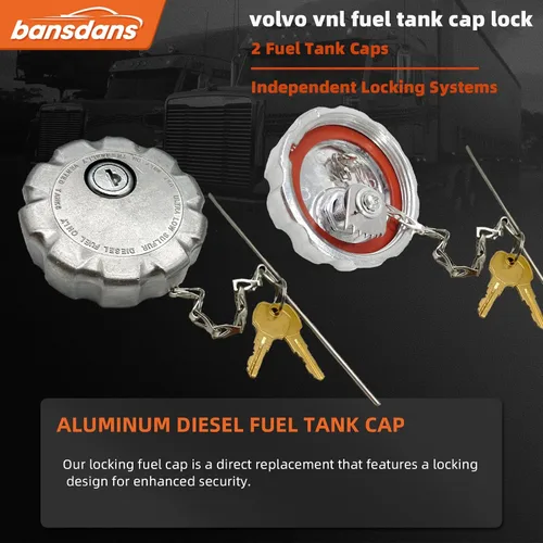 Miniatura 6 de 2 tapas de tanque de combustible para camión 20770691 de 3 pulgadas, tapa de combustible diésel con bloqueo para modelos de camiones pesados Volvo