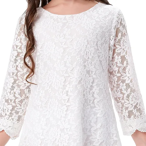 Miniatura 4 de Grace Karin Vestidos de encaje de flores para niñas, con mangas