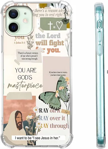 Miniatura 70 de Funda para Celular con Versículos de la Biblia, Colocación de Citas Cristianas de Jesús, Diseño Collage, Funda Protectora Suave de TPU de Moda