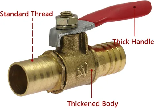 Miniatura 2 de Bonsicoky - 4 válvulas de bola de agua de latón de 1/2 pulgada de diámetro de manguera de cierre de manguera de manguera de púas conector conector