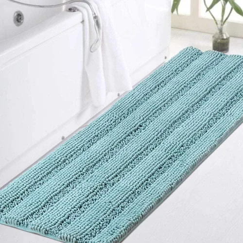 Miniatura 142 de Turquoize Alfombras de Baño de Chenilla Peludas Alfombra de Baño Antideslizante Gruesas Alfombras Peludas para Baño Chenilla Juego de Alfombra
