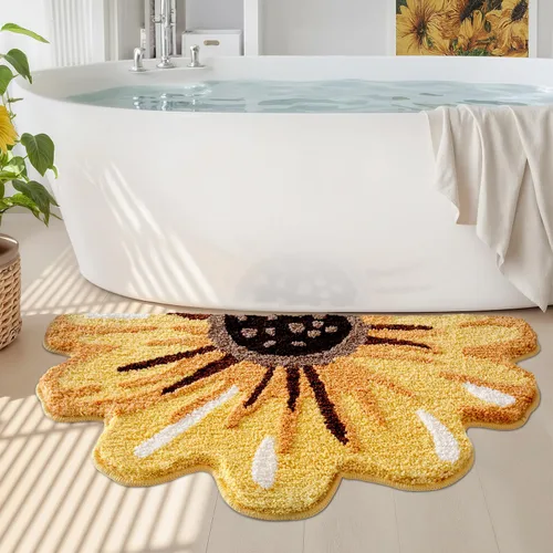 Miniatura 16 de LUMI Lindas alfombras de baño, divertidas alfombras de pasillo de frutas, alfombra de baño suave y esponjosa, absorbente, antideslizante para baño