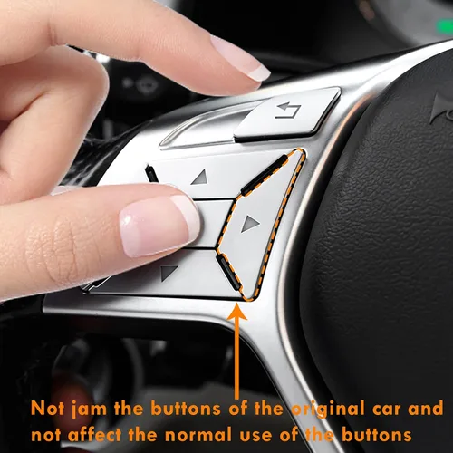 Miniatura 7 de Moonlinks Adhesivo decorativo para botón de volante compatible con Mercedes A B C E M G SL GL GLA CLA GLK SLK GLS Class, accesorios interiores
