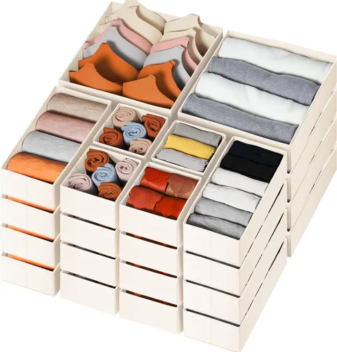 Miniatura 12 de Criusia Organizador de Cajones para Ropa Paquete de 12 - Organizadores de Closet Inodoros y Almacenamiento para Calcetines Ropa Interior Sostén
