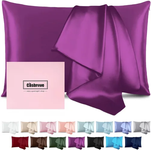 Miniatura 31 de Fundas de almohada de seda para cabello y piel, de seda de morera, suave, transpirable, de ambos lados, de seda natural, con cremallera, 1 paquete