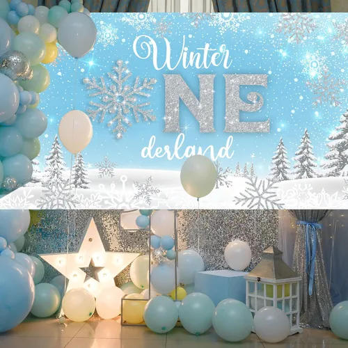 Miniatura 4 de Fondo de invierno Onederland para fiesta de primer cumpleaños, cartel de invierno para primer cumpleaños, fotografía de primer cumpleaños para bebé