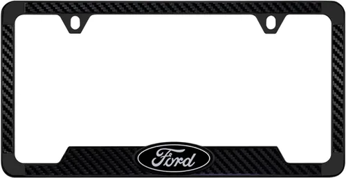 Miniatura 14 de Ford Logo 3D en negro de plástico ABS, soporte para matrícula con 2 agujeros (Negro/A)