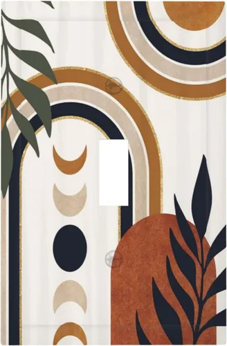 Miniatura 60 de Cubierta decorativa para interruptor de luz, diseño de pájaros y flores florales en blanco y negro, 2 bandas, cubierta decorativa para pared, placa